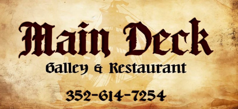 TMain Deck Galley and Restaurant  business card and logo